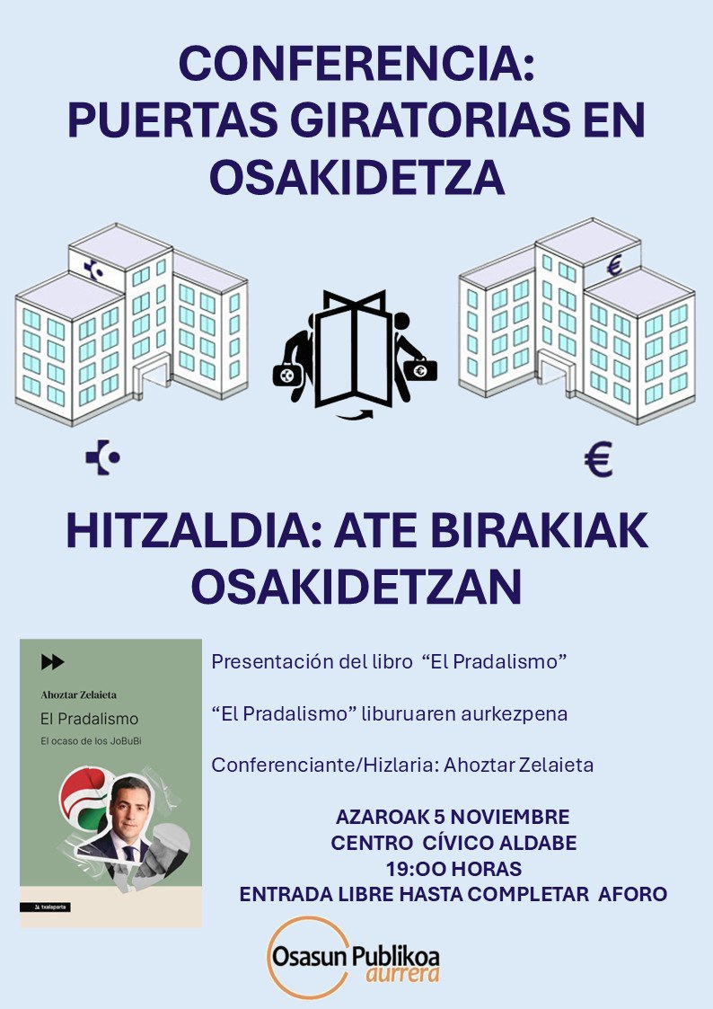 Puertas giratorias en Osakidetza. Ahoztar Zelaieta